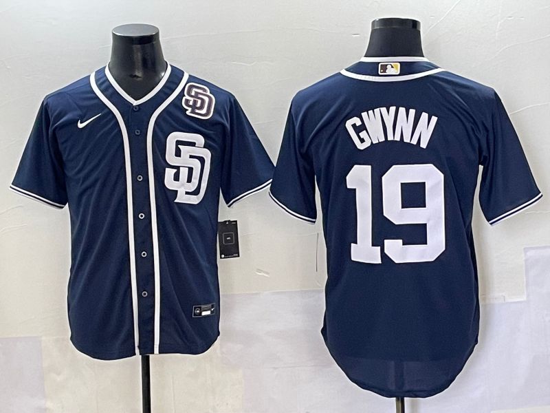 Men 2025 San Diego Padres #19 Gwynn Blue Game Nike MLB Jersey style 29->san diego padres->MLB Jersey